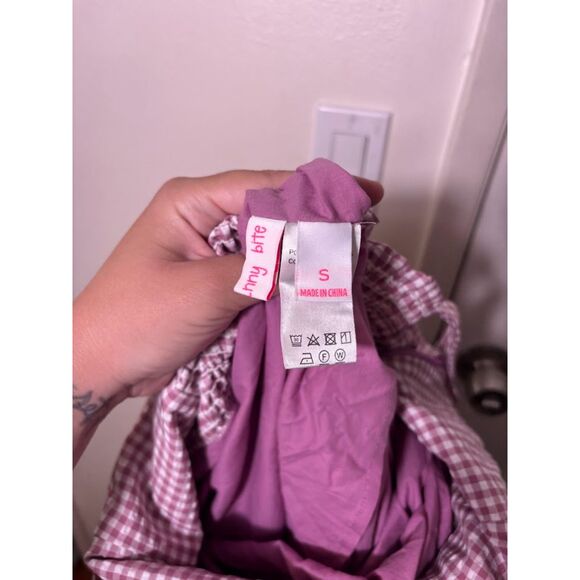 Little Sunny Bite Dress Women's Size Small Pink Purple Gingham Midi NWT Ruffle - Picture 7 of 7